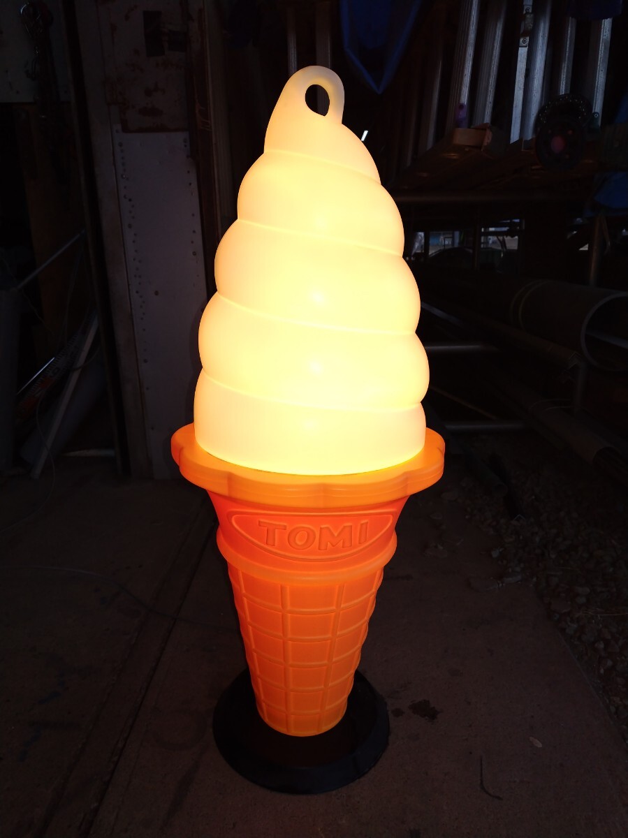 スジャータ TOMI ソフトクリーム看板 ライト点灯　照明あんどん 非売品 スジャータ TOMI ソフトクリーム ソフトクリーム看板 あんどん 照明