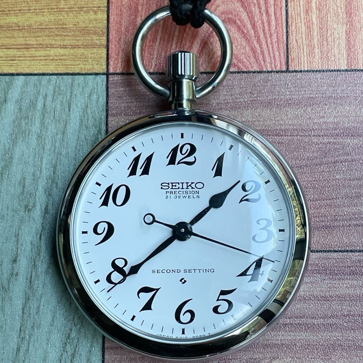 中古/稼動品 懐中時計 SEIKO PRECISION 21JEWELS 6110-0010T SECOND 