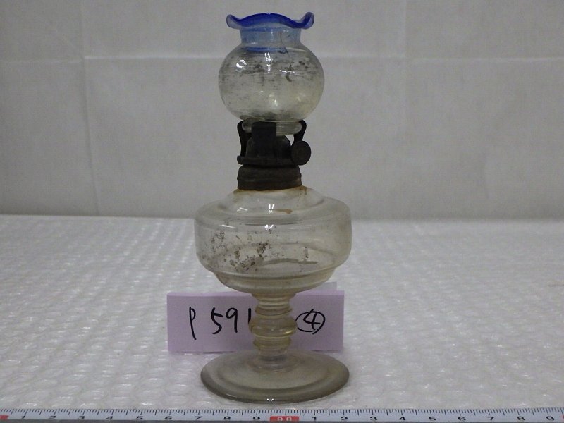 P0591 ガラス オイルランプ 泡入りガラス レトロ 4