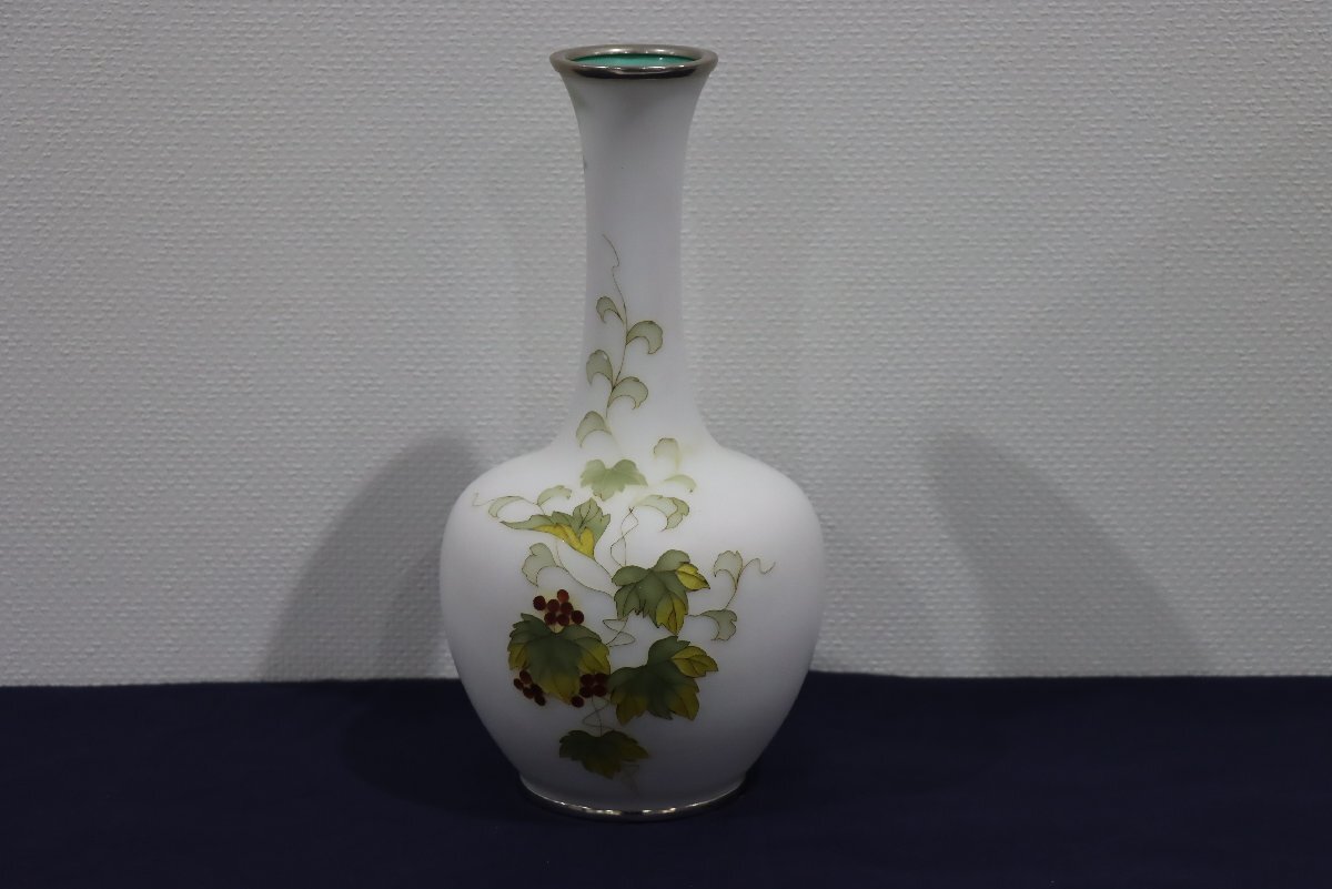 宇】CE562 田村七宝製 花模様 花瓶 | 花瓶 七宝焼き 秦蔵六 「秦蔵