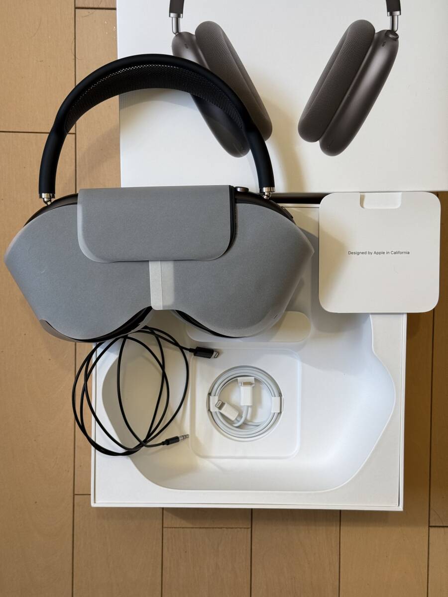 極美品】 AirPods Max スペースグレイ lightning-3.5mm 有線接続