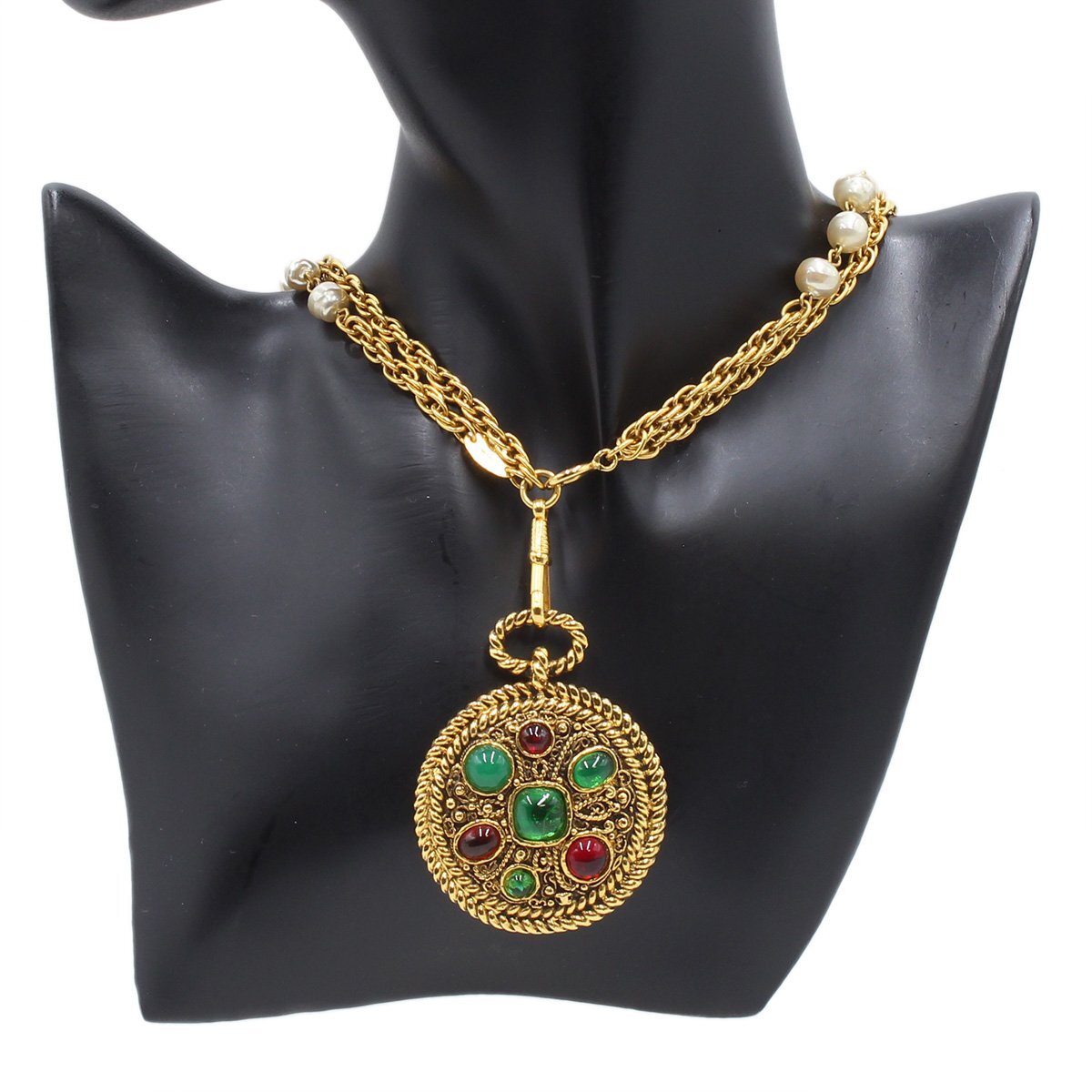 ★H2958 超美品!! シャネル グリポワ フェイクパール ロング チェーン ネックレス 1958 ゴールド CHANEL ヴィンテージ レディース★_2