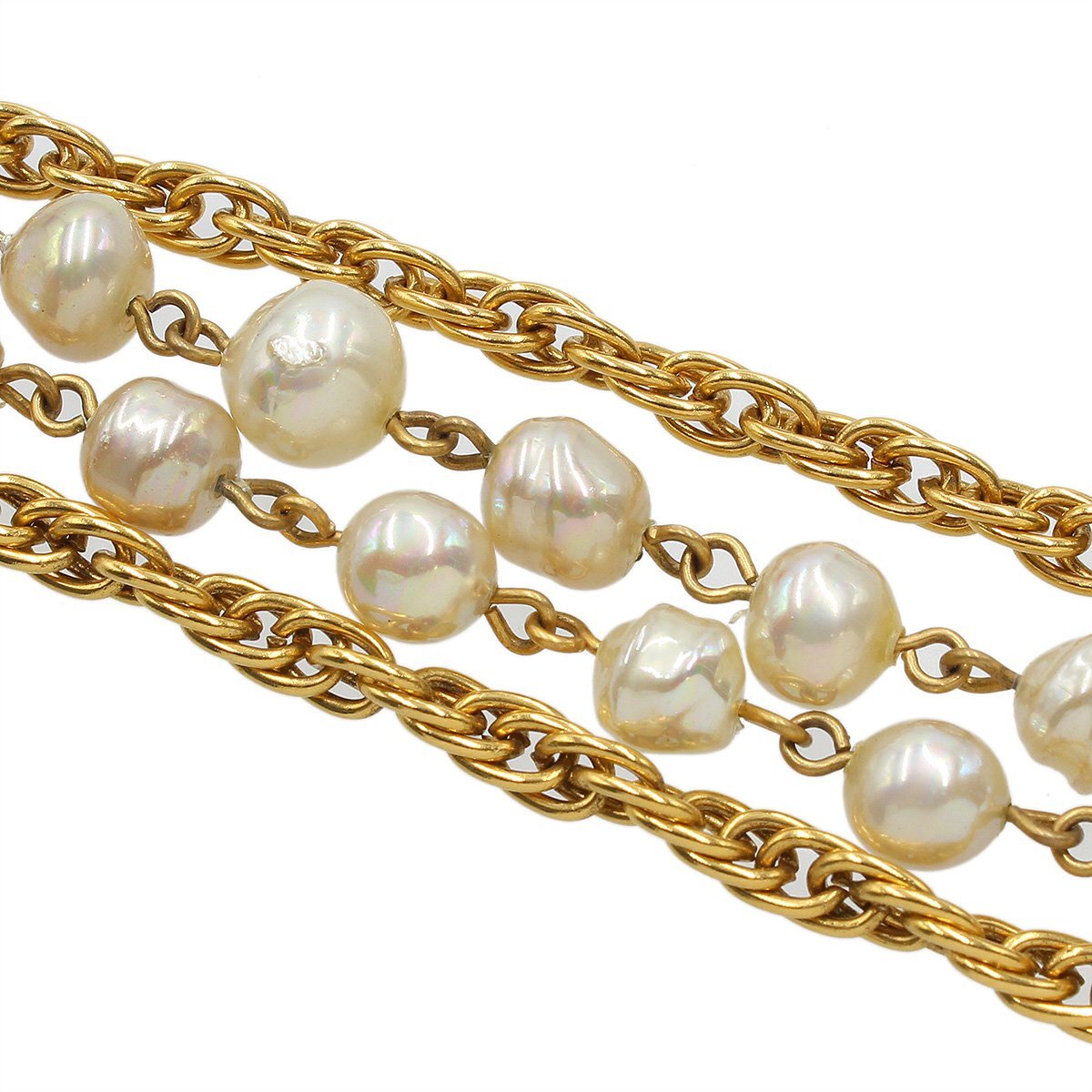 ★H2958 超美品!! シャネル グリポワ フェイクパール ロング チェーン ネックレス 1958 ゴールド CHANEL ヴィンテージ レディース★_6