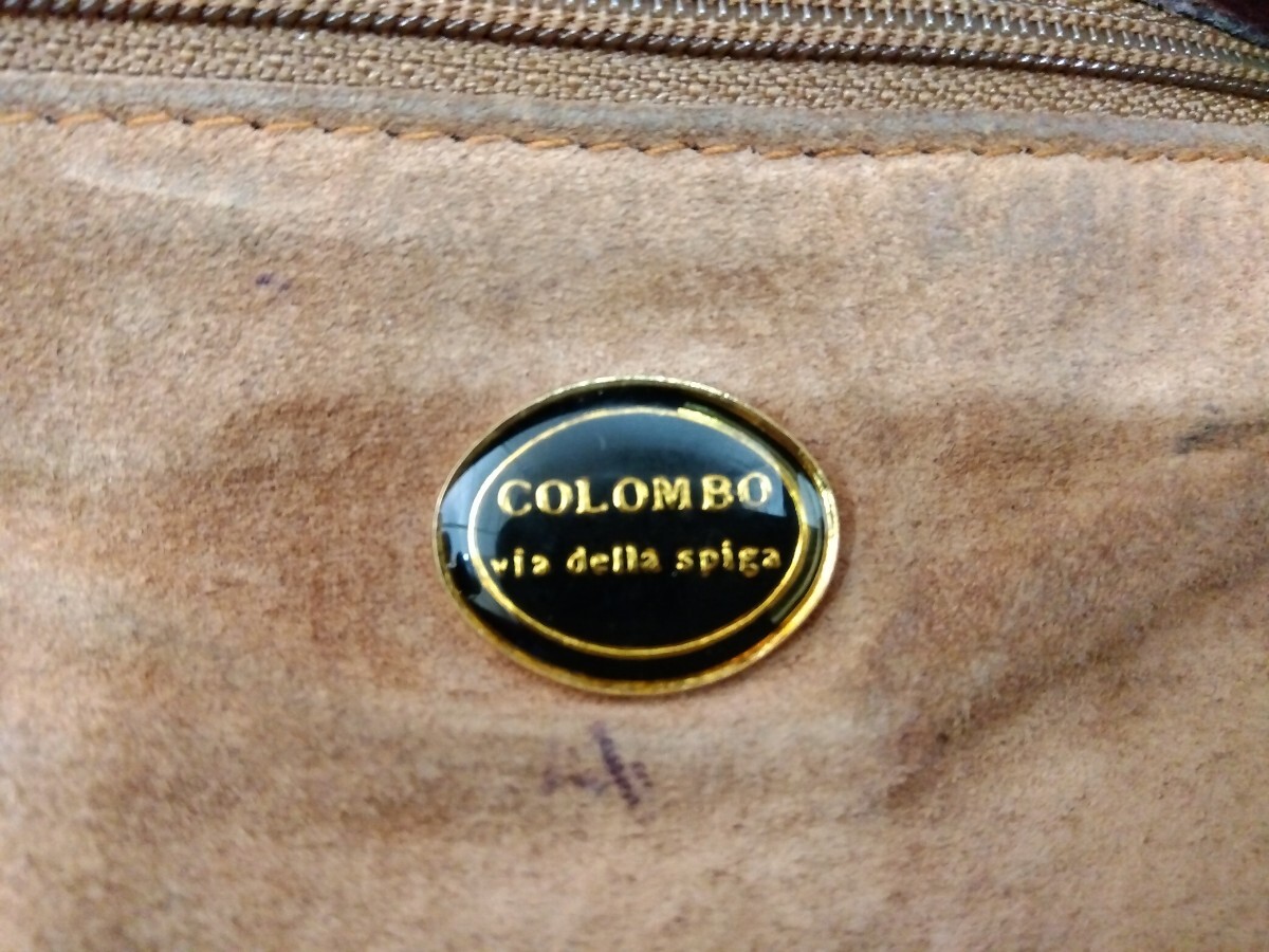 COLOMBO、イタリア製、2WAY、ショルダー・ハンドバッグ、茶、ブラウン 