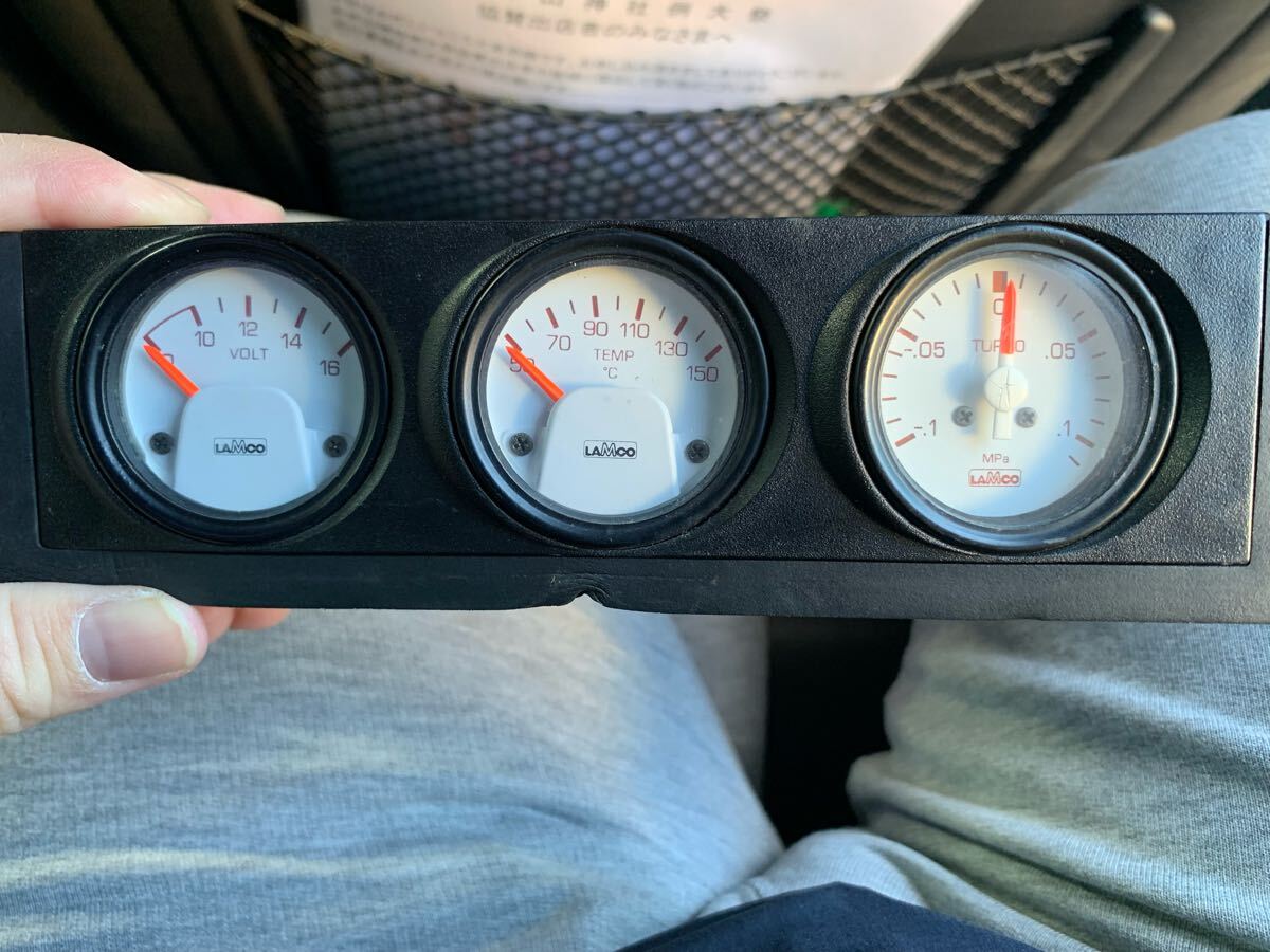 スバル純正OP スポーツ3連メーター油温電圧ターボ計 GDB GC8 GF8 インプレッサ 22B SF5 フォレスター STI SUBARU 富士重工 ラムコ LAMCO