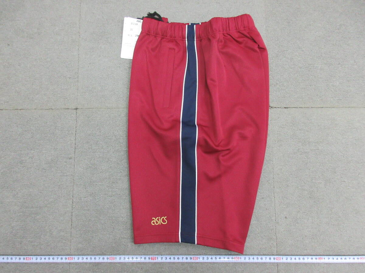 【美品】アシックス レッド ショートパンツ　2XO M【2-20】☆6 衣料品店在庫品 asics アシックス 体育着 体操着 短パン