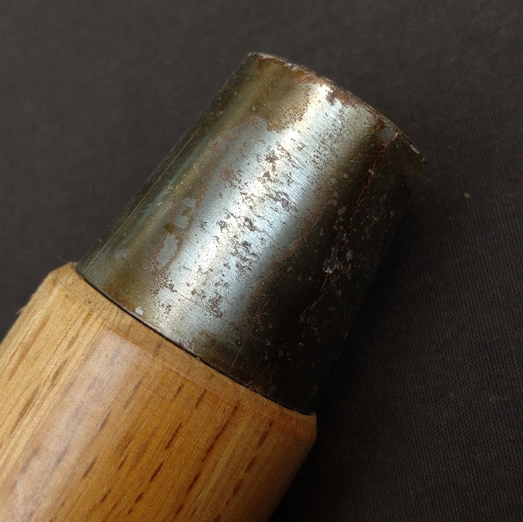 鑿の柄 特大 穴の幅約9㎜ 全長約140㎜ のみ ノミ 木製柄 未使用長期保管品 【5824】_5