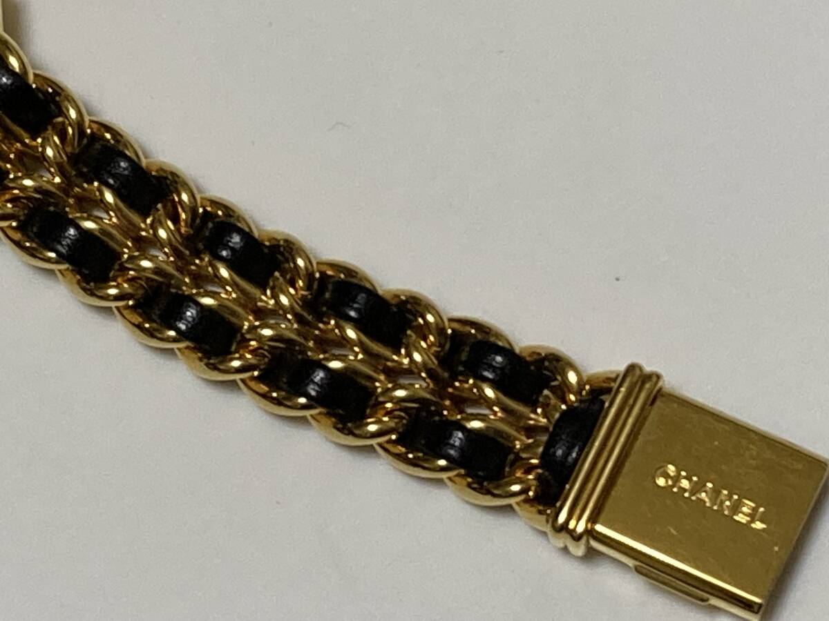 CHANEL シャネル プルミエール PLAQUE OR G 20 M ゴールド/ブラック 黒文字盤 QZ 未使用品_8