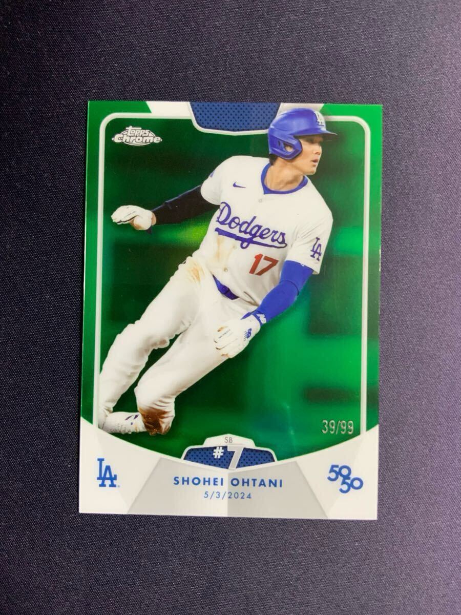 Topps 大谷翔平 50/50 SB#7 Shohei Ohtani 99シリアル Chrome Refractor クローム 盗塁 LOS ANGELES DODGERS MLB LA_1