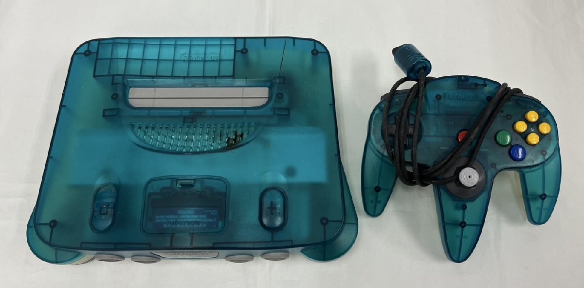 【13MS海■01047D】1円スタート★ニンテンドウ★任天堂★NINTENDO64★本体★NUS-001★クリアブルー★稼働品★箱無_1