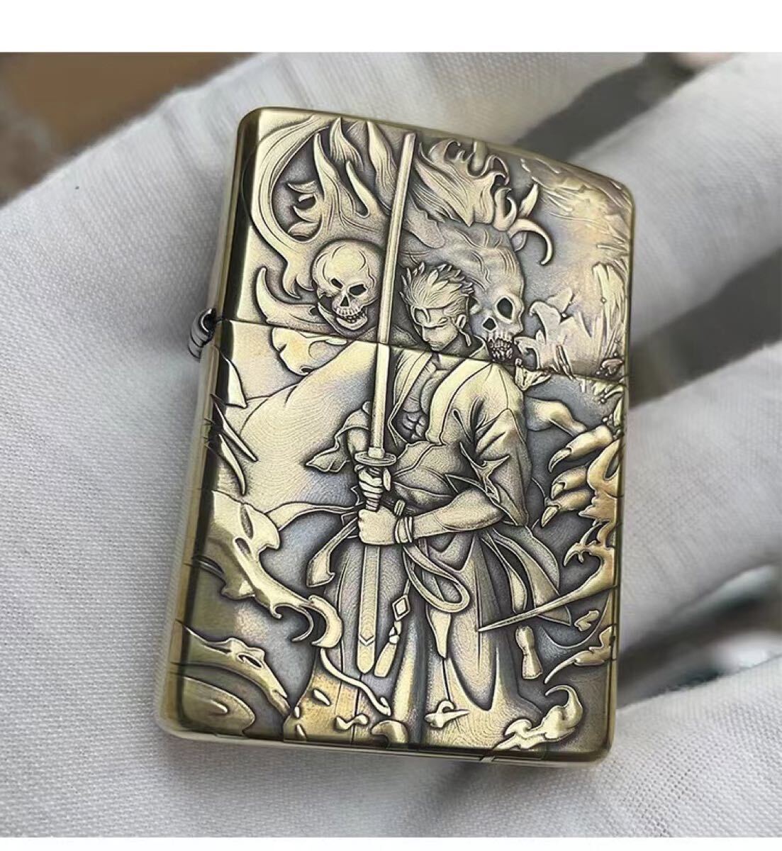 1円 zippo ワンピース 鎧の殻 Zippo 真鍮製 ライター ジッポー 立体感