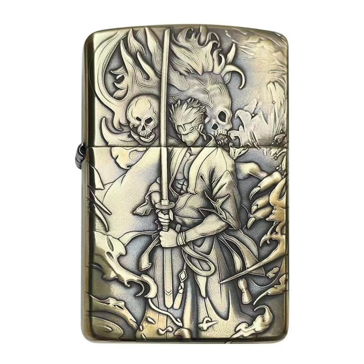 1円 zippo ワンピース 鎧の殻 Zippo 真鍮製 ライター ジッポー 立体感