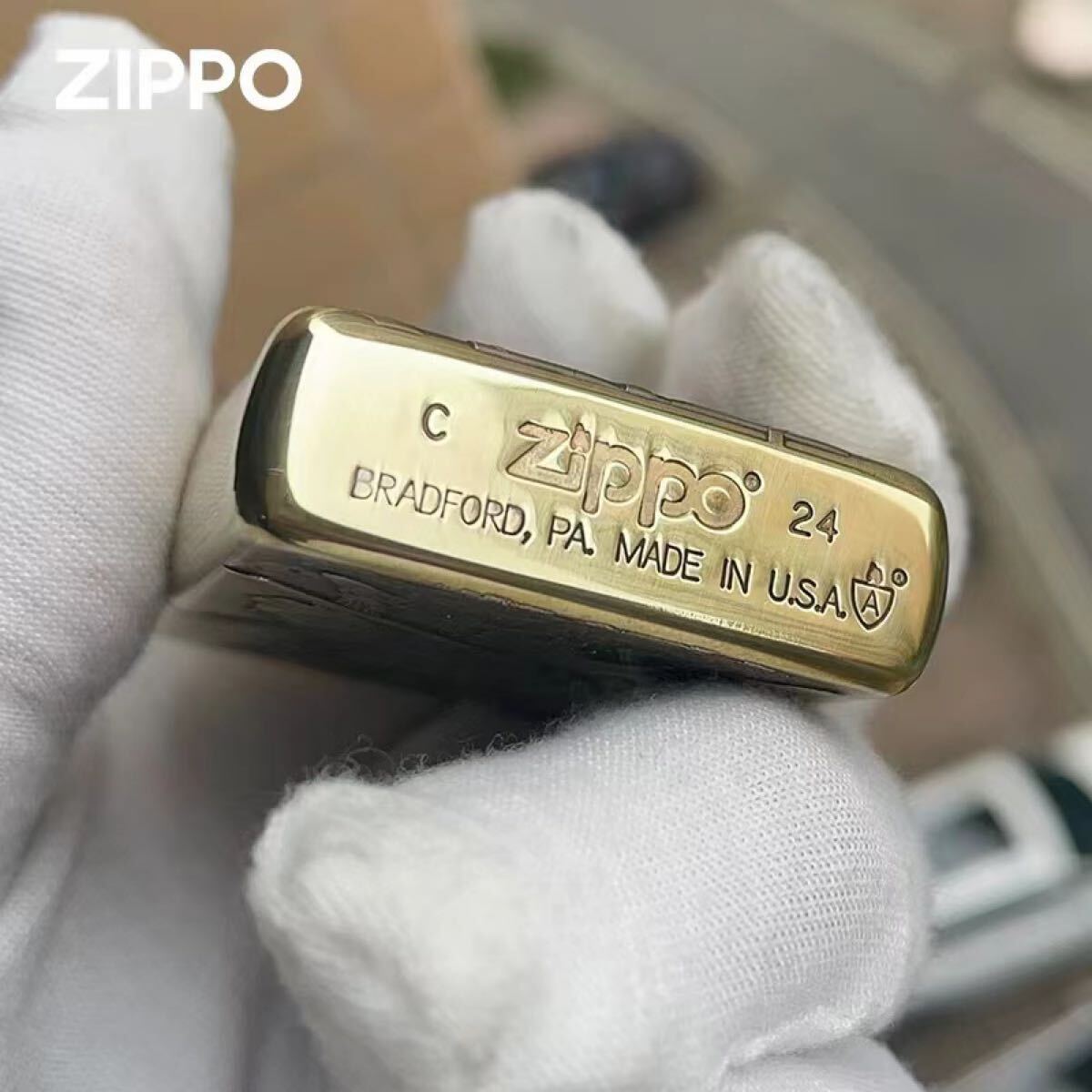 1円 zippo ワンピース 鎧の殻 Zippo 真鍮製 ライター ジッポー 立体感