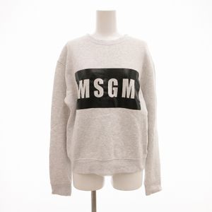 エムエスジーエム MSGM トレーナー スウェットシャツ ロゴプリント 裏起毛 S グレー /UO