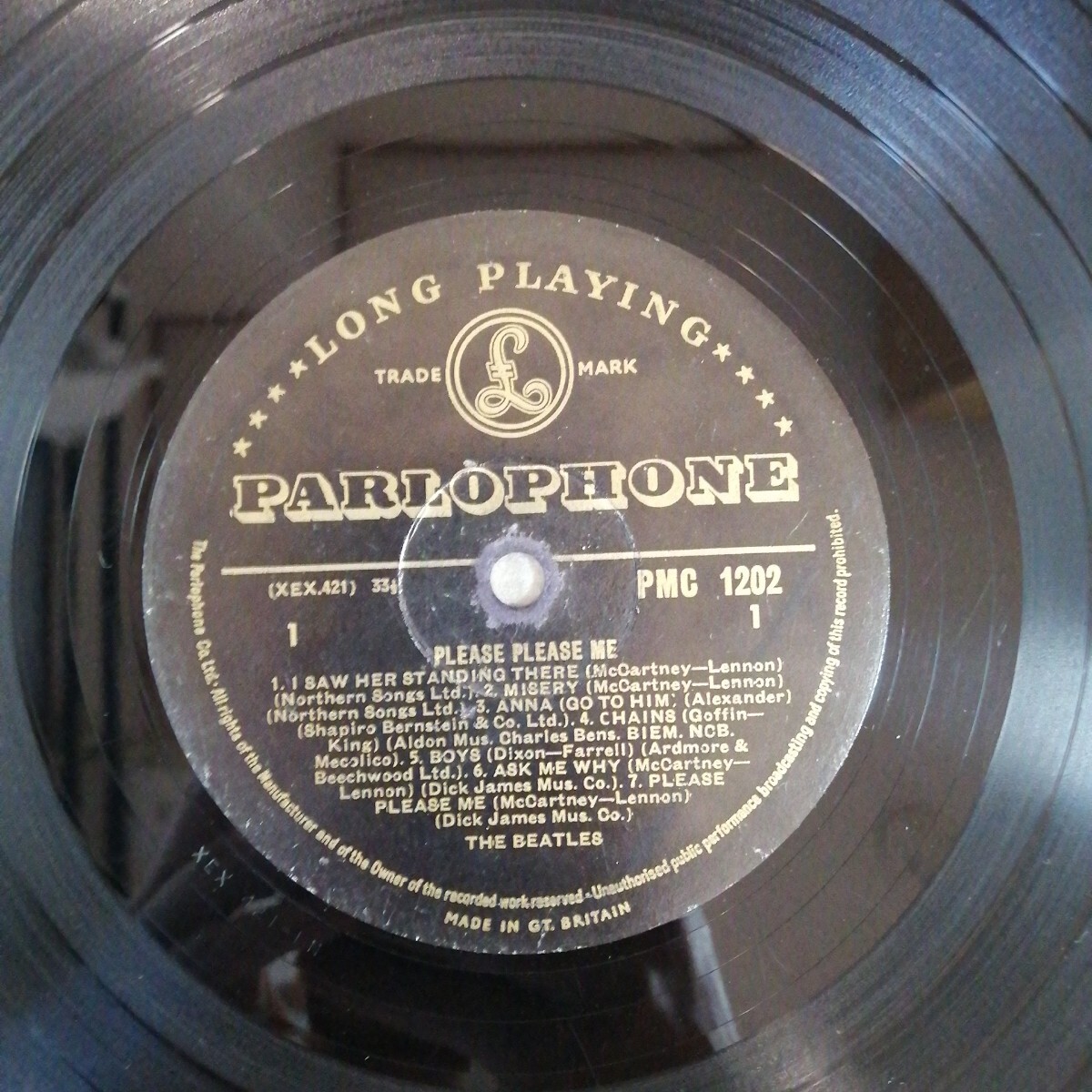 UK original gold parlophone dick james MAT1/1 analog record vinyl レコード アナログ lp pmc1202 Beatles please please me ビートルズ_2