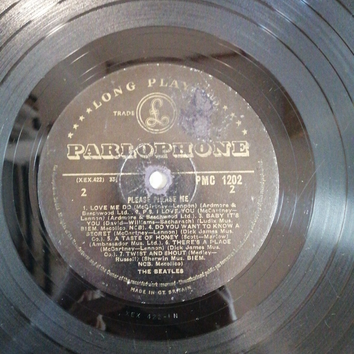 UK original gold parlophone dick james MAT1/1 analog record vinyl レコード アナログ lp pmc1202 Beatles please please me ビートルズ_4