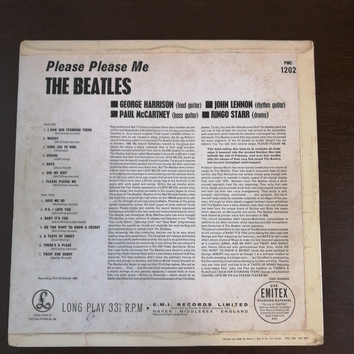 UK original gold parlophone dick james MAT1/1 analog record vinyl レコード アナログ lp pmc1202 Beatles please please me ビートルズ_8