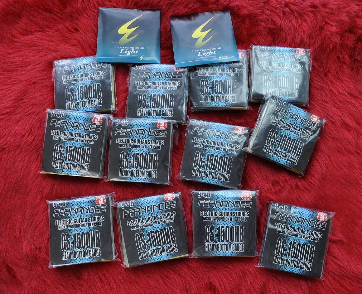 1円スタート　FERNANDES EDWARDS エレキギター弦　38セット　GS1500HB NI エレキギター弦 エクストラライトゲージ 009-046 3セットパック_1