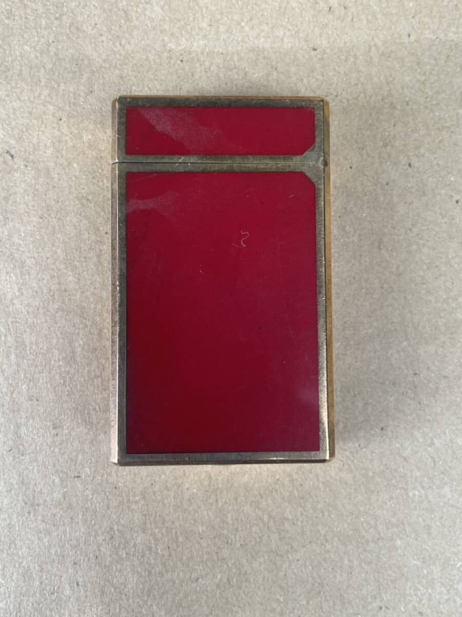 1円スタート S.T.Dupont デュポン r6cr37 ローラー ガス ライター 都彭 ゴールド×レッドラッカー 取説あり 箱あり_5
