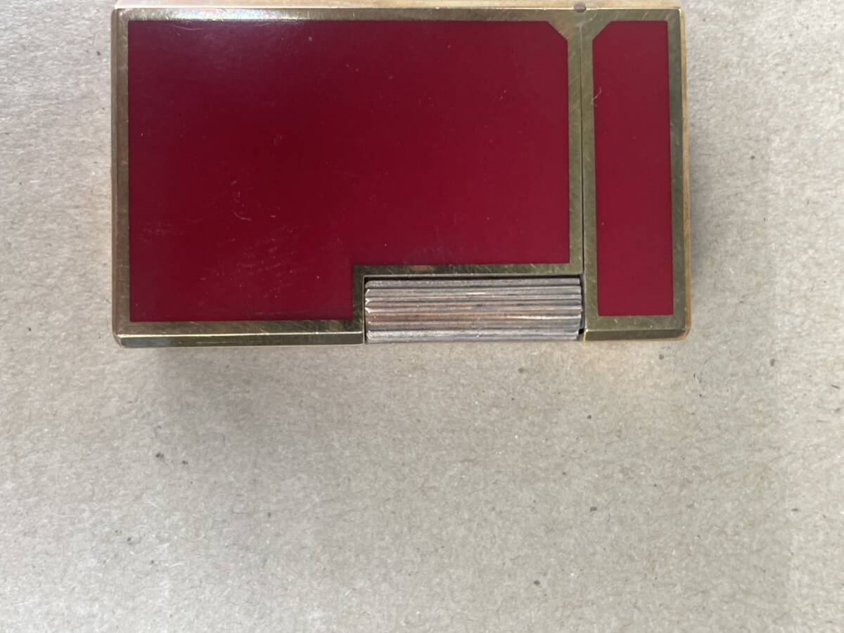 1円スタート S.T.Dupont デュポン r6cr37 ローラー ガス ライター 都彭 ゴールド×レッドラッカー 取説あり 箱あり_8