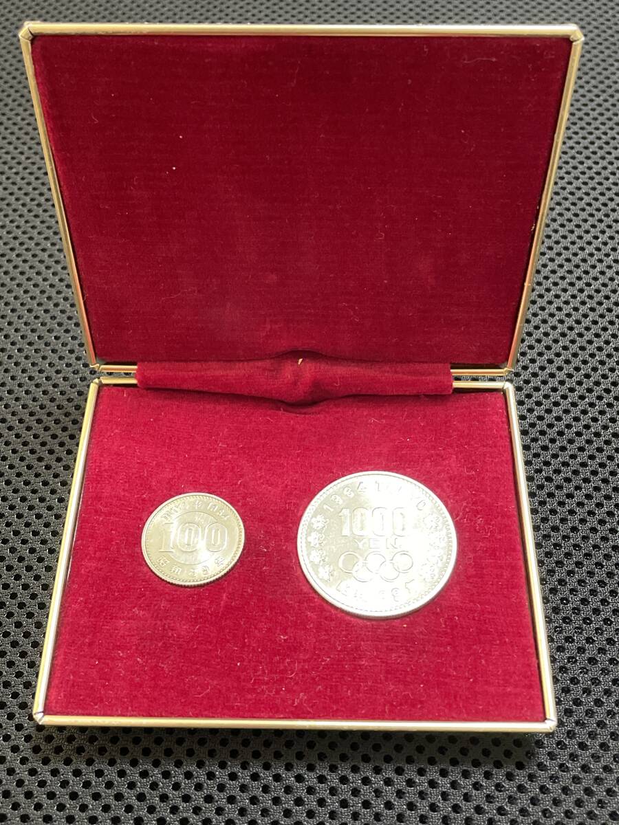 1964年　東京オリンピック記念硬貨　銀貨　ケース入り　千円.百円銀貨セット　上美品コイン_1