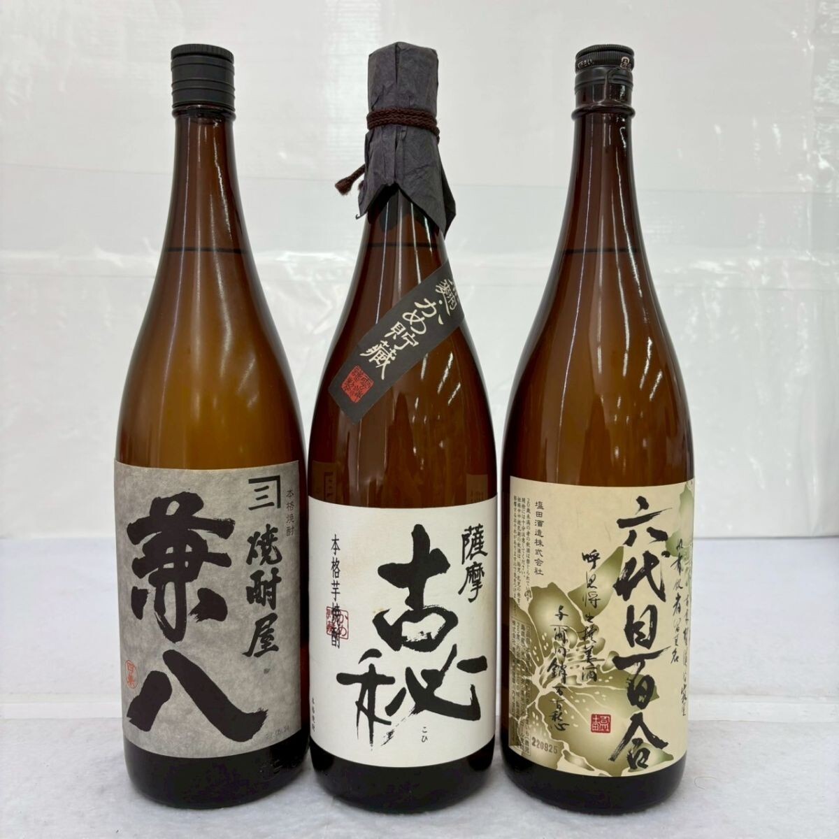 旧ラベル　終売品　焼酎　1800ml ６本セット J409□焼酎 6本セット/薩摩 古秘/兼八/六代目百合/一刻者 赤 限定品
