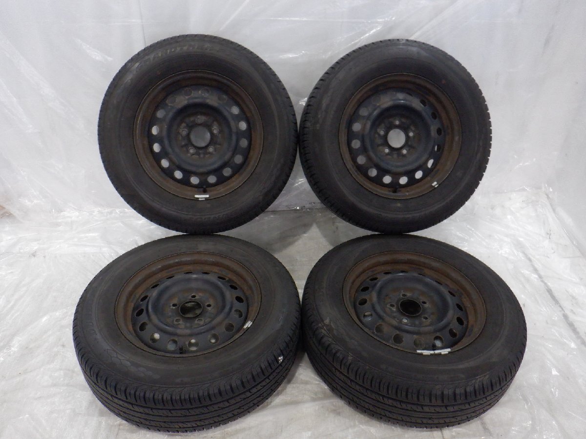 ☆デリカD5☆タイヤ 22年製 バリ山 215/70R16 DUNLOP GRAND TREK PT3☆ 5H 114.3 6.5JJ 16インチ 三菱純正 鉄 スチールホイール付 4本_1