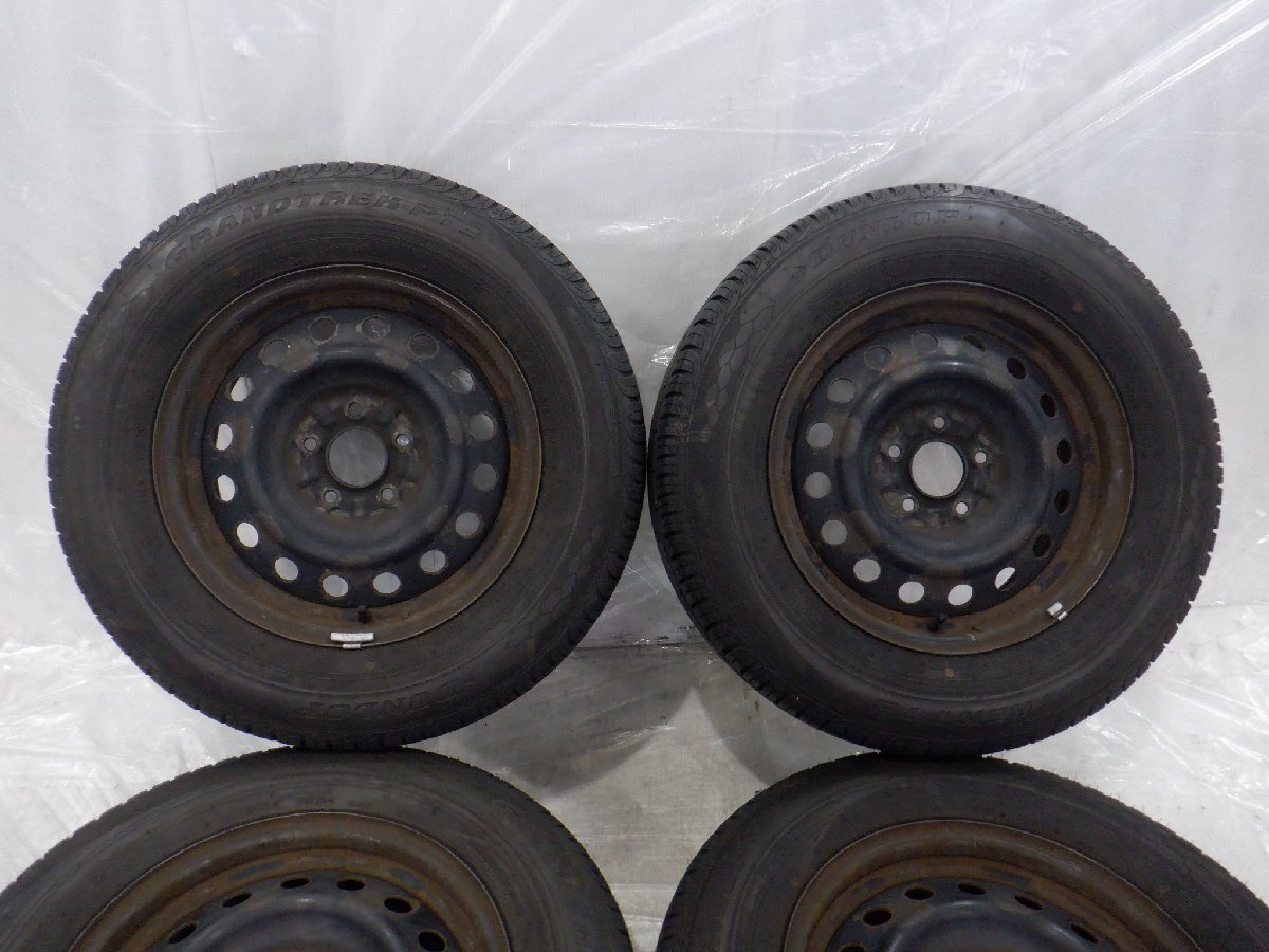 ☆デリカD5☆タイヤ 22年製 バリ山 215/70R16 DUNLOP GRAND TREK PT3☆ 5H 114.3 6.5JJ 16インチ 三菱純正 鉄 スチールホイール付 4本_2