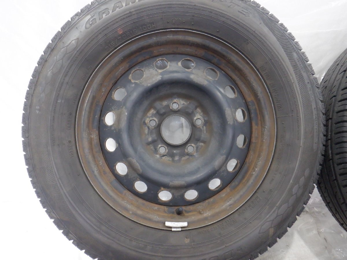 ☆デリカD5☆タイヤ 22年製 バリ山 215/70R16 DUNLOP GRAND TREK PT3☆ 5H 114.3 6.5JJ 16インチ 三菱純正 鉄 スチールホイール付 4本_4