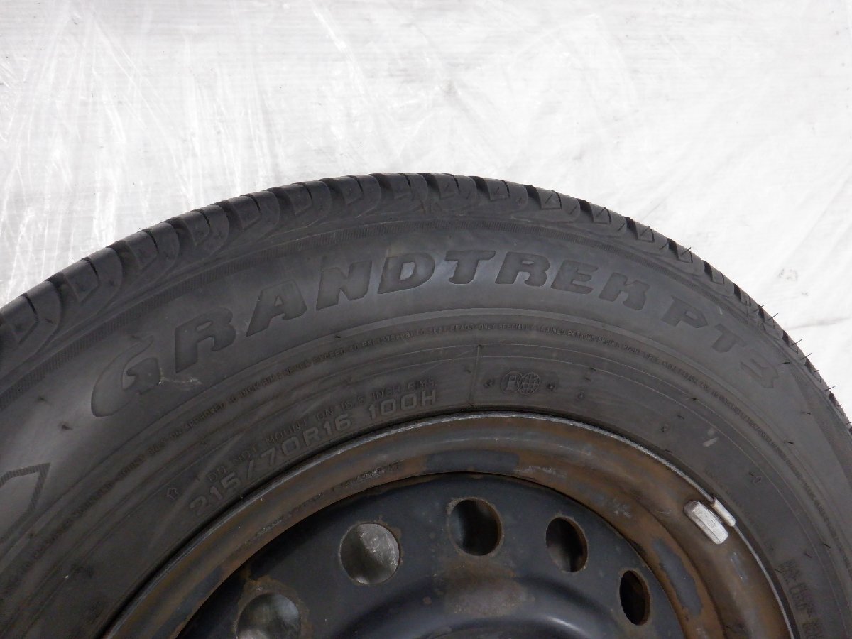 ☆デリカD5☆タイヤ 22年製 バリ山 215/70R16 DUNLOP GRAND TREK PT3☆ 5H 114.3 6.5JJ 16インチ 三菱純正 鉄 スチールホイール付 4本_5