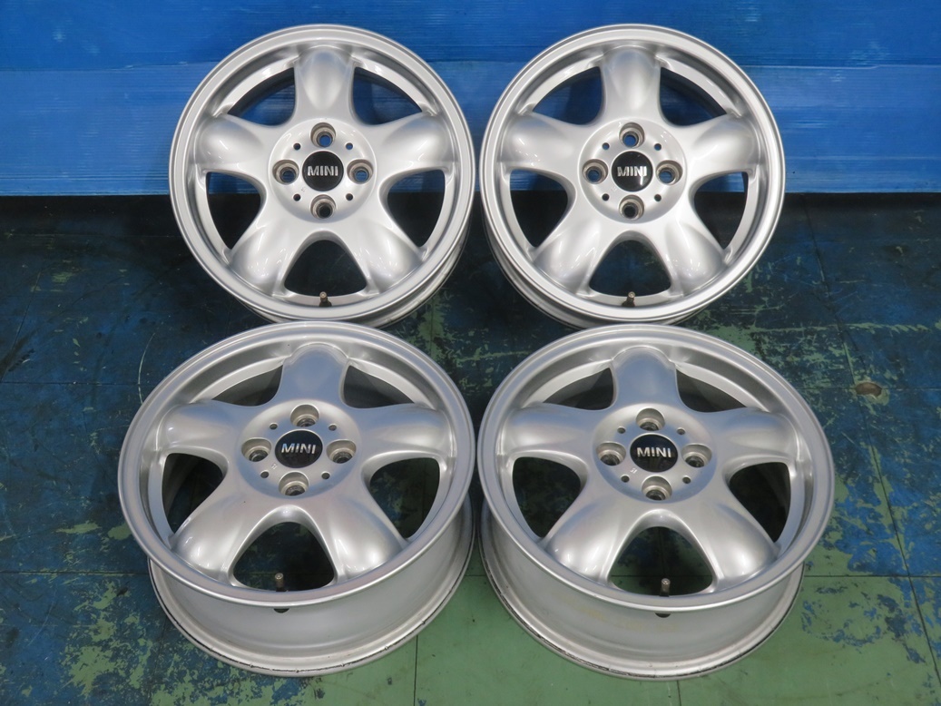 中古アルミ15x5.5 PCD100 MINI純正4本セット ☆ ミニ MINI 純正ホイール 15インチ 5.5J +45 4穴PCD100 中古4本 小傷