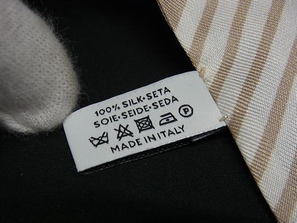 1円 ■新品同様■ Salvatore Ferragamo フェラガモ シルク ロゴ ストライプ ツイリー リボンスカーフ レディース ブラック系 FP2956_4