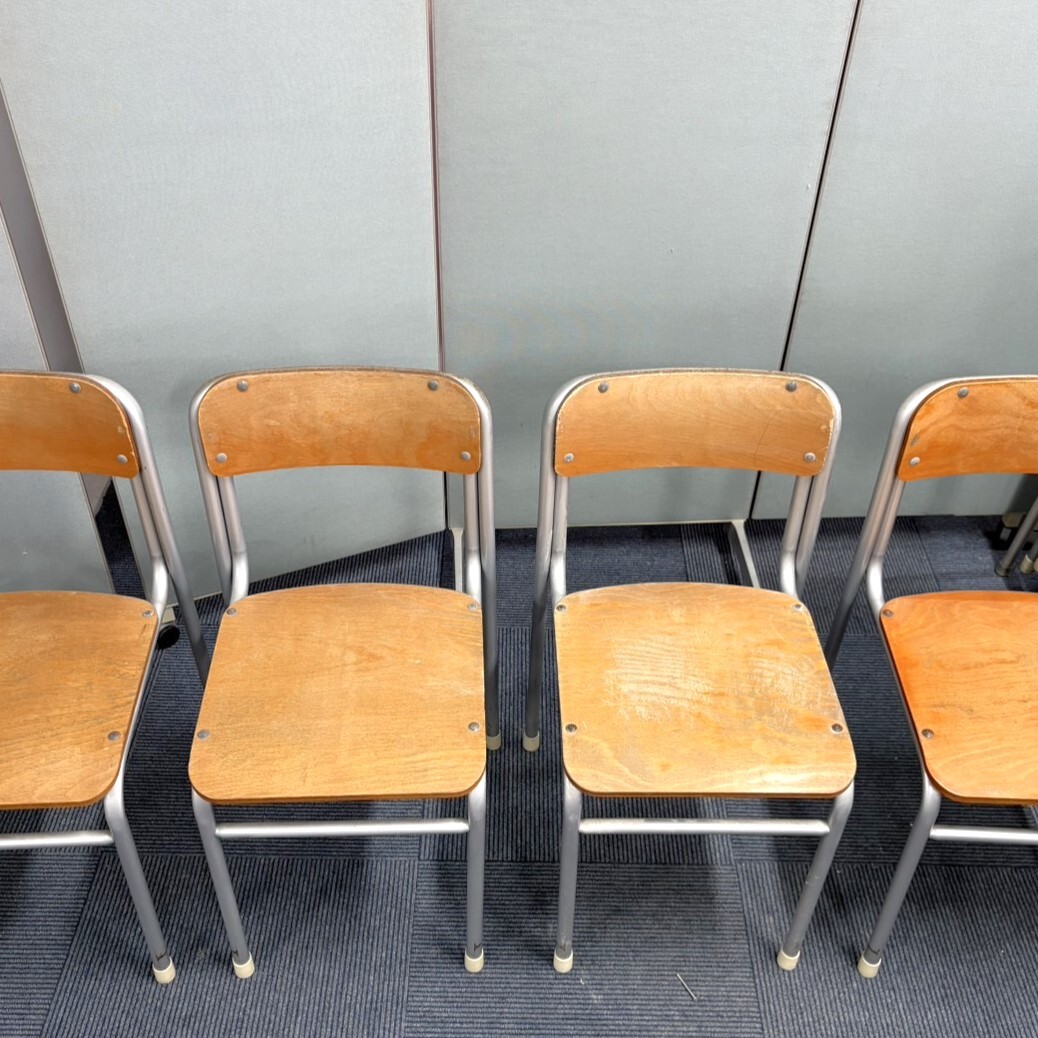 YF27B) 2脚セット 学校 椅子 学習 イス 教室 インダストリアル 昭和レトロ カフェ 店舗_2