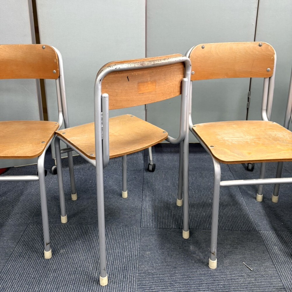 YF27B) 2脚セット 学校 椅子 学習 イス 教室 インダストリアル 昭和レトロ カフェ 店舗_6