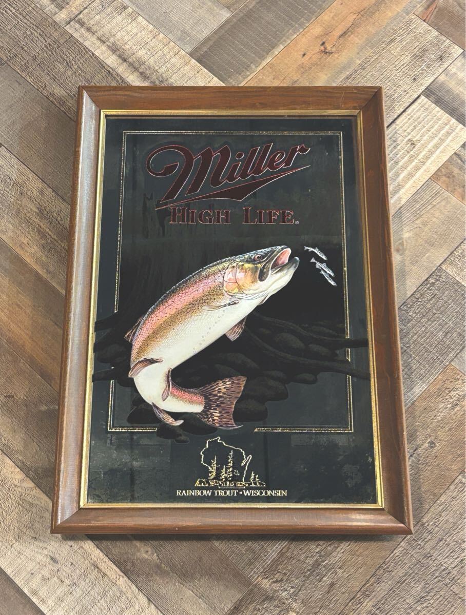 ヴィンテージ Miller パブミラー レインボートラウト ニジマス 虹鱒_1