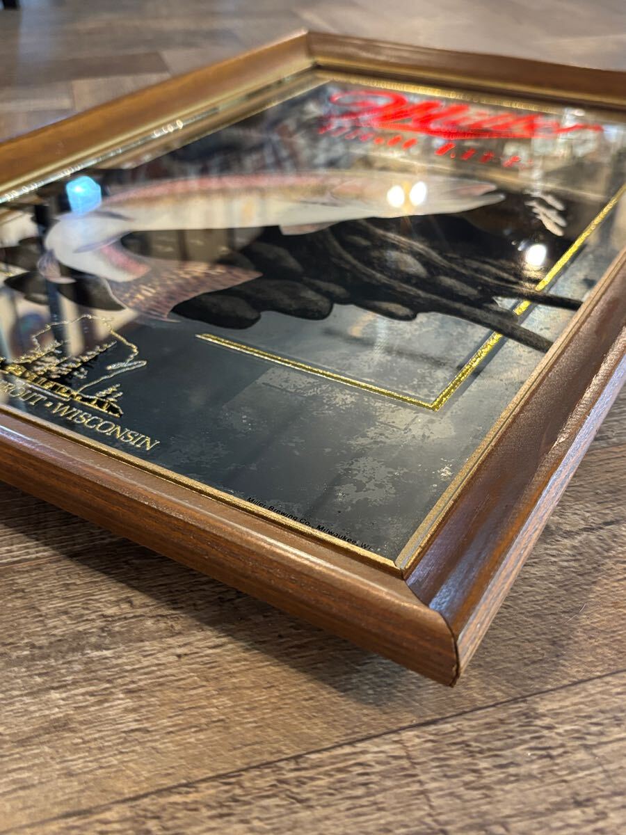 ヴィンテージ Miller パブミラー レインボートラウト ニジマス 虹鱒_5