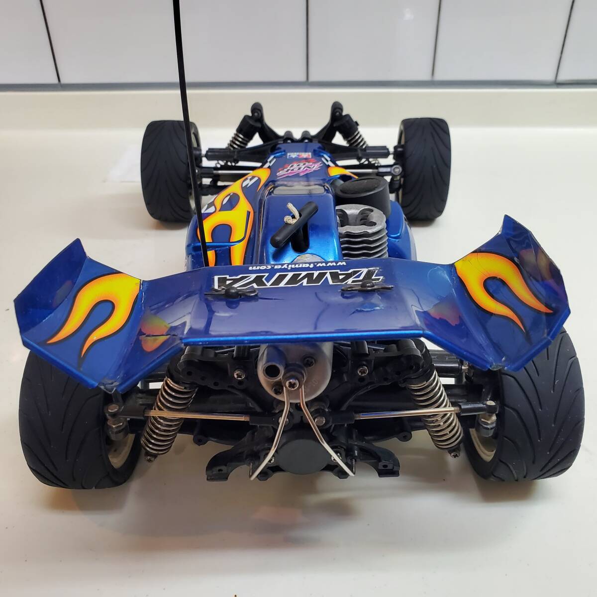 タミヤ　ナイトロサンダー　送受信機付　タンクとリコイルスターターは新品交換済　好調　検)NDF-01 ラジコン　RC エンジン　バギー　　_3