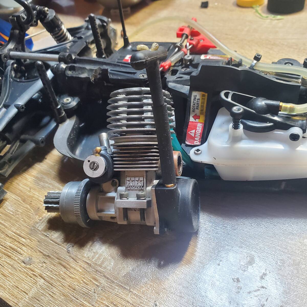 タミヤ　ナイトロサンダー　送受信機付　タンクとリコイルスターターは新品交換済　好調　検)NDF-01 ラジコン　RC エンジン　バギー　　_4