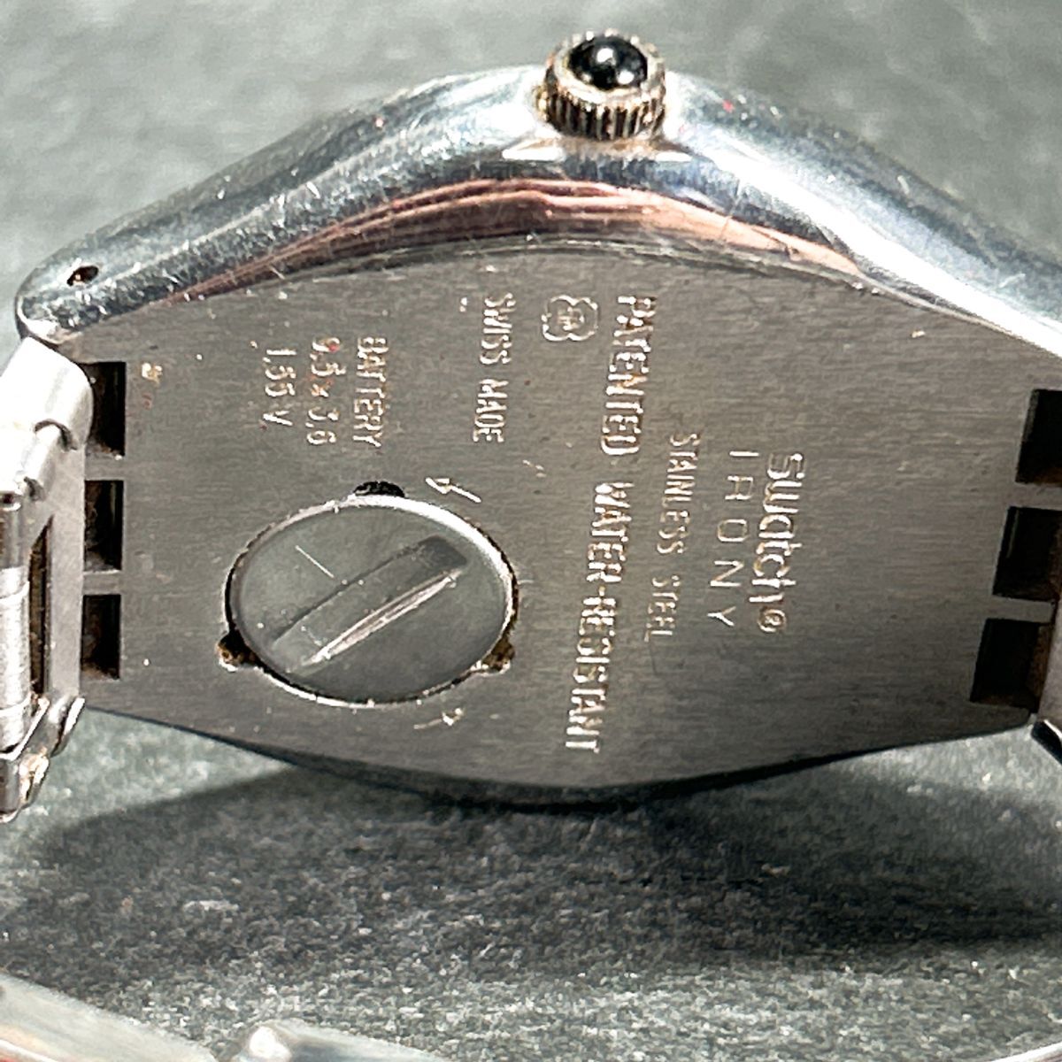 SWATCH スウォッチ IRONY アイロニー AG1996 腕時計 クオーツ アナログ カレンダー ブラック文字盤 ステンレススチール 新品電池交換済み_7