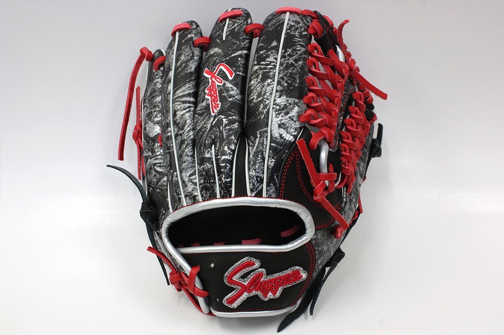 久保田スラッガー 軟式グローブ 限定 SP-2021G KSN-MP18 内野手用 W-42S ブラック×シルバーブラシレザー 未使用・新品 湯もみ型付け無し_10