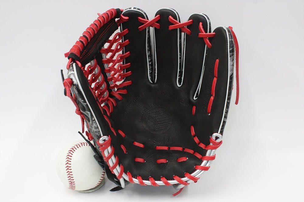 久保田スラッガー 軟式グローブ 限定 SP-2021G KSN-MP18 内野手用 W-42S ブラック×シルバーブラシレザー 未使用・新品 湯もみ型付け無し_4