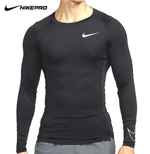 【新品】ナイキ プロ クルー ネック 長袖【991-010：黒】L インナー コンプレッション T