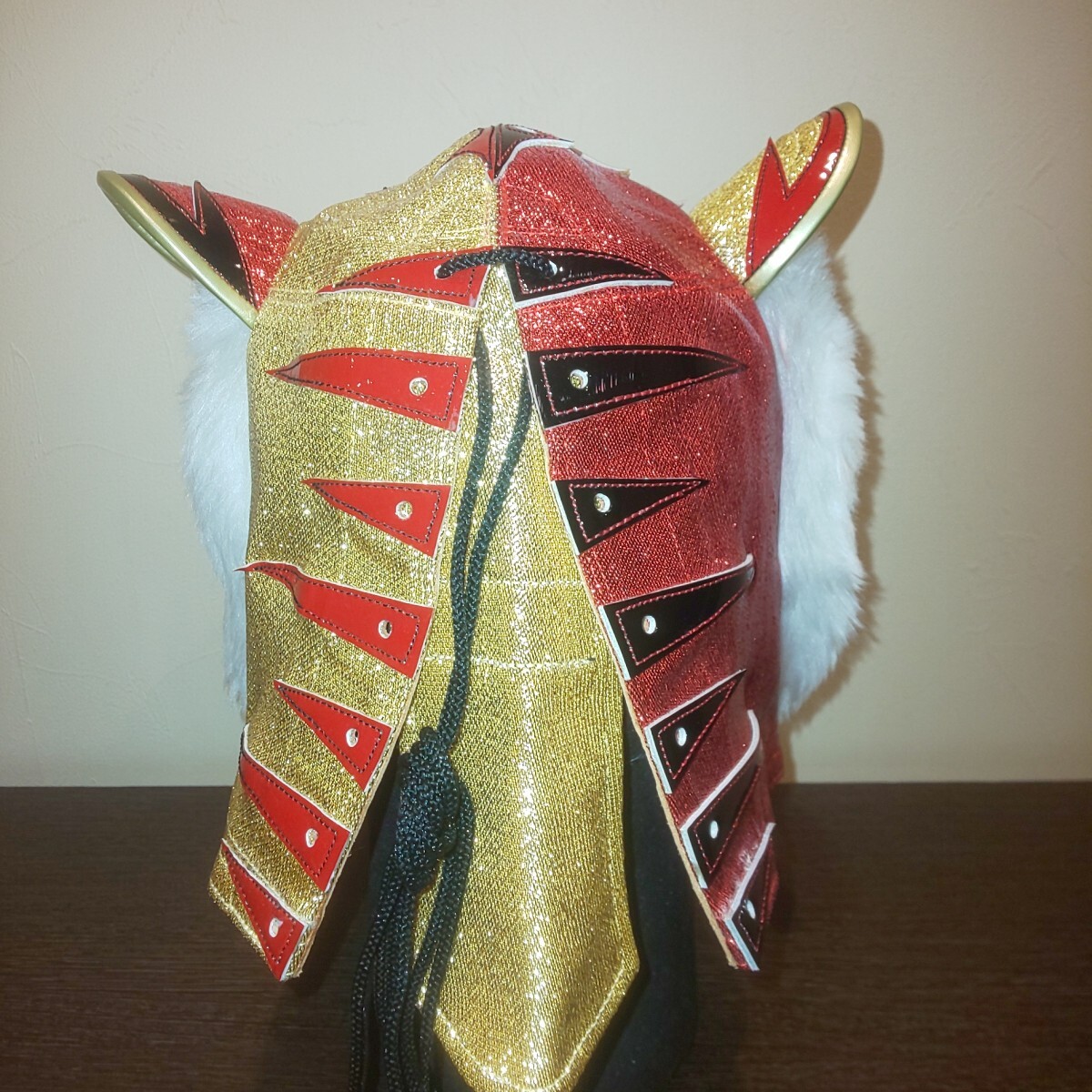 4代目タイガーマスク プロレスマスク 赤金ハーフラメ_4