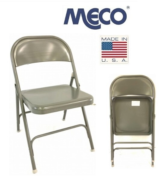 MECO フォールディングチェア　パイプ椅子　折り畳み椅子 米軍放出品】未使用品 MECO 折り畳みイス オフィス パイプ椅子 1脚