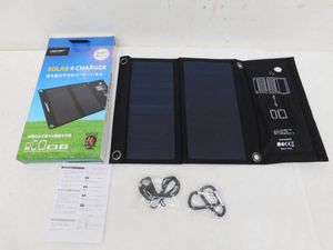 美品 HIDISC/磁気研究所 USB×2ポート ポータブル/持ち運びできる ソーラー パネル HD-2S