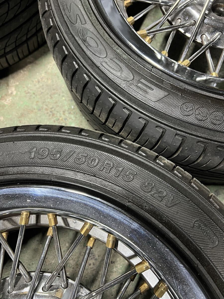 旧車 エンケイ ケントワイヤー ワイヤーホイール 当時物 PCD114.3 5H +