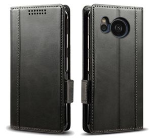 AQUOS sense7 SH-53C SHG10 SH-M24 レザーケース 手帳型 カバー★Black