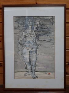 【真作】【WISH】和気史郎「苔寺」油彩 8号 1972年作 ◆幽玄世界・苔寺名画 　　〇物故巨匠 独立美術会員 夢想的世界追求 #24053198