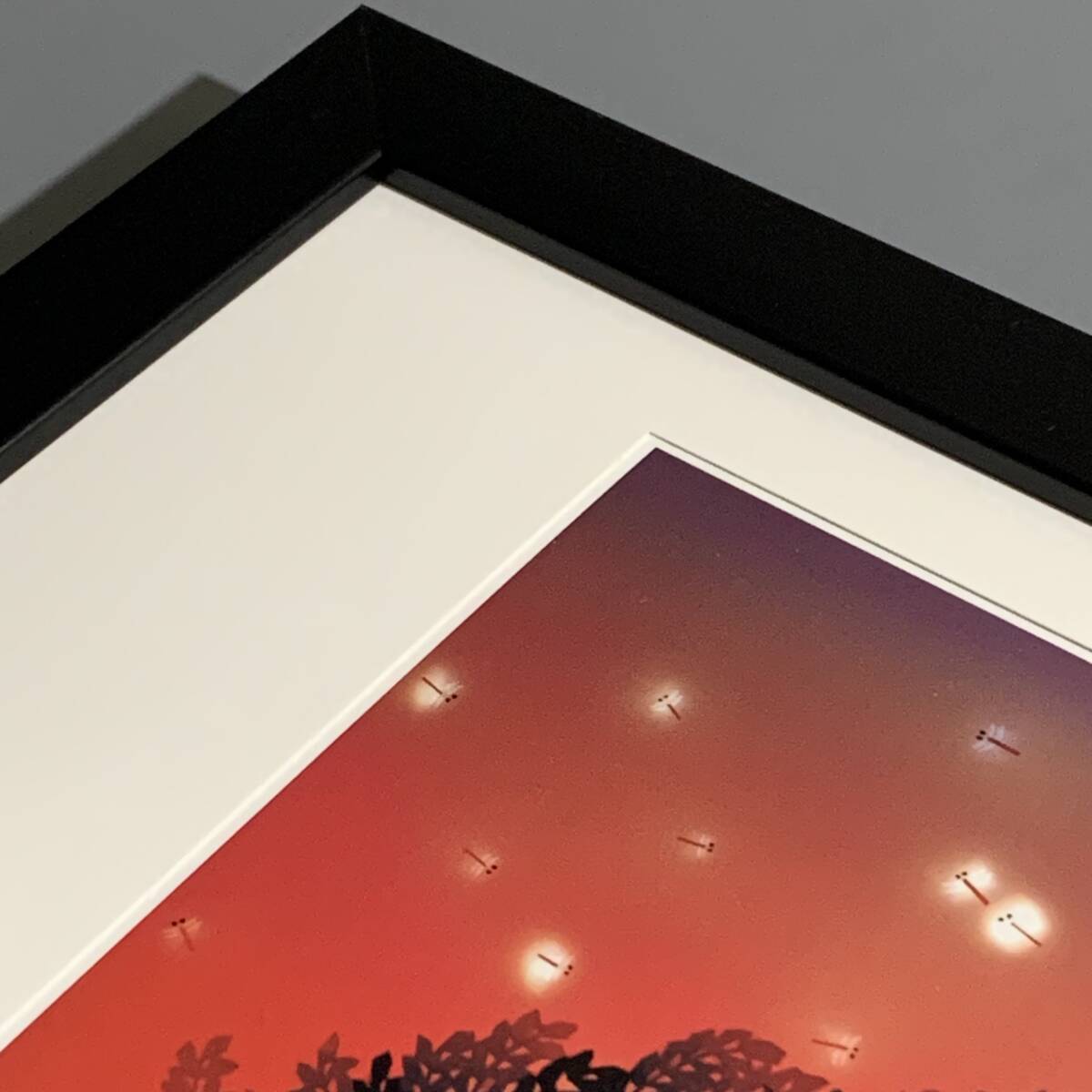 □藤城清治□「夕日の樹 1999」/A4額装品/2000年カレンダーイラスト