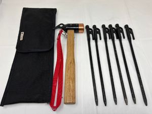 ◆SnowPeak スノーピーク ペグハンマー ソリッドステーク×6 ソフトケース付き アウトド